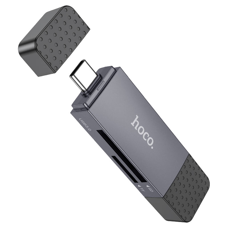 Conectores USB-A y Tipo C del lector HOCO HB45