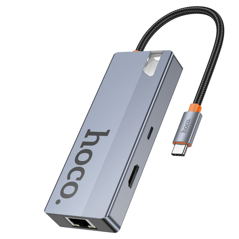 Hub HOCO HB51 Wow 6 en 1 Tipo C gris espacial