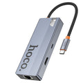 Hub HOCO HB51 Wow 6 en 1 Tipo C gris espacial