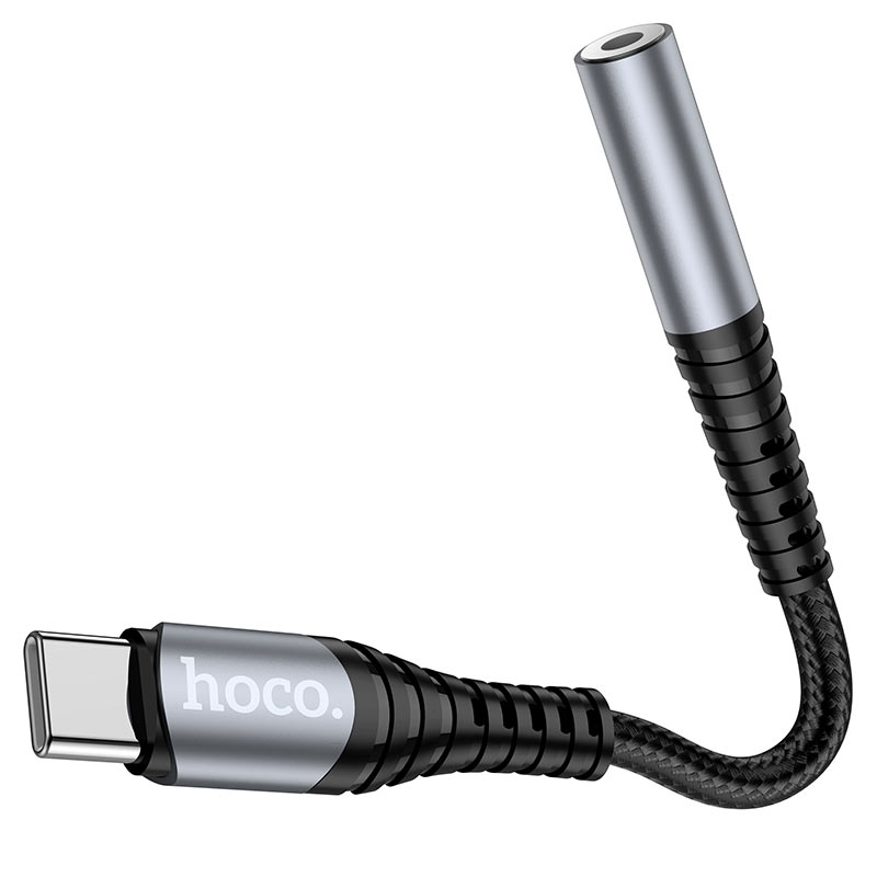 Adaptador de audio HOCO LS33 Tipo C a 3,5 mm gris metálico