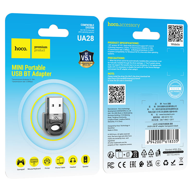 Empaque original del adaptador HOCO UA28