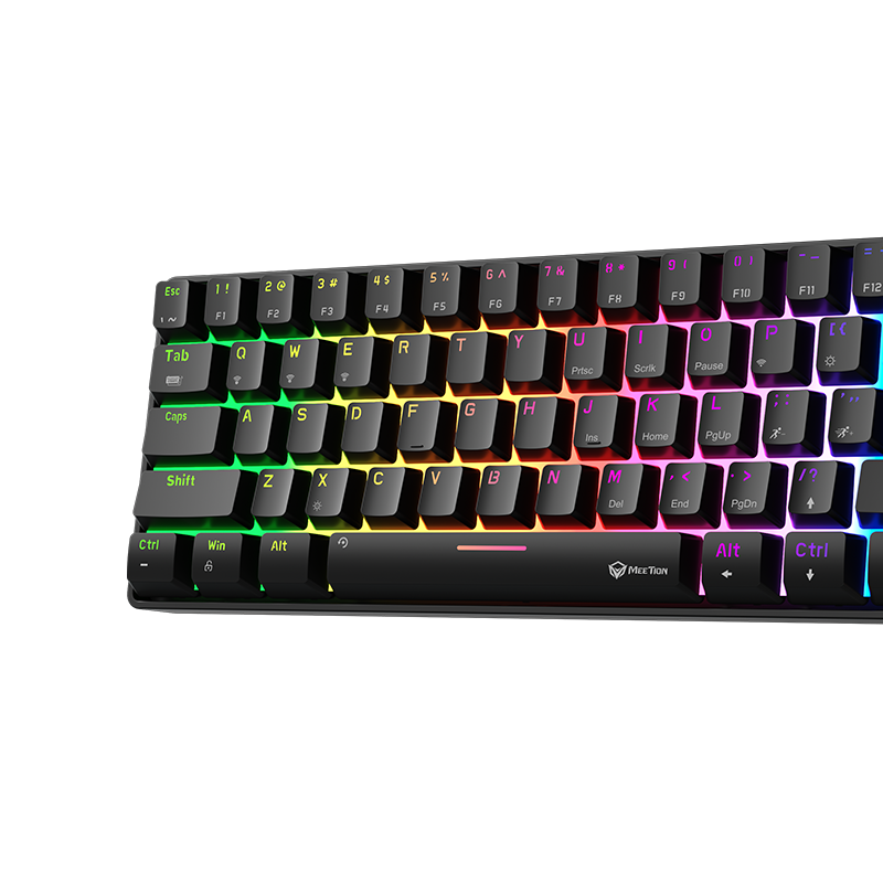Vista frontal del teclado compacto Meetion MK005BT