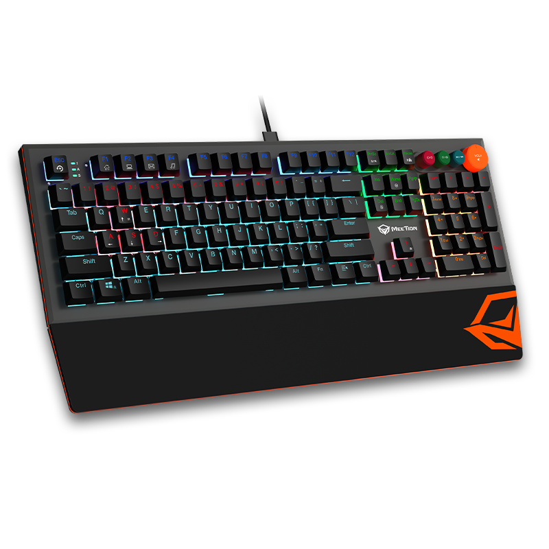 Teclado mecánico Meetion MK500 negro con retroiluminación RGB