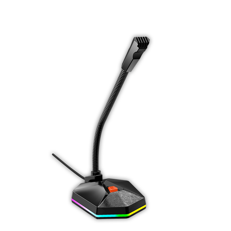 Micrófono gamer Meetion MC13 USB con cuello flexible y luz RGB