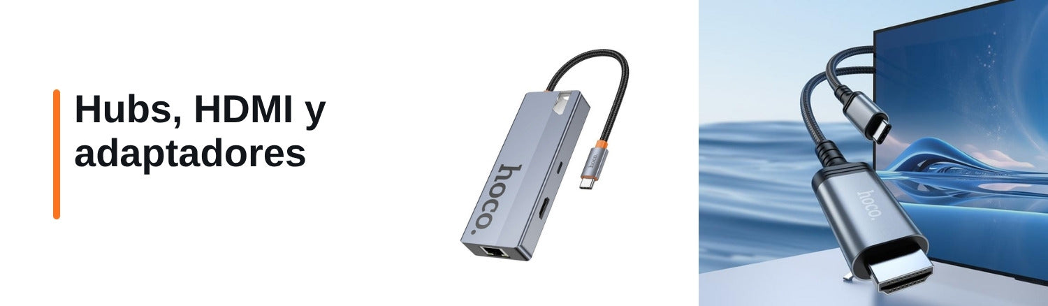 Hubs y adaptadores en Tu Merkado: hub HOCO HB51 Wow 6 en 1 y adaptador HOCO UA43 tipo C a HDMI